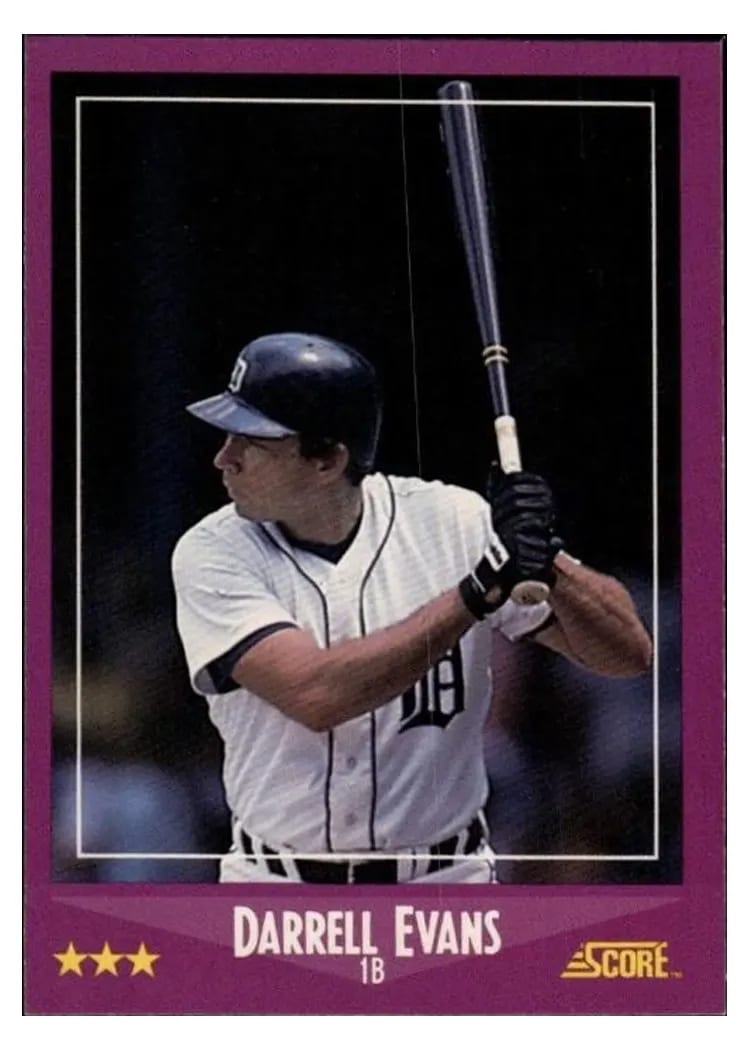 1988 Score Darrell Evans #75 card