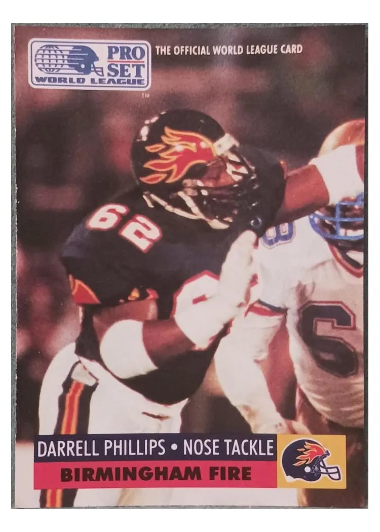 1991 Pro Set Wlaf Darrell Phillips #56 card