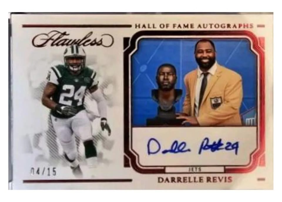 2023 Panini Flawless Hall of Fame Autograph Darrelle Revis #8 card