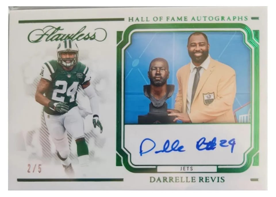2023 Panini Flawless Hall of Fame Autograph Darrelle Revis #8 card