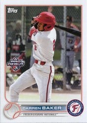 2022 Topps Pro Debut Base Set Darren Baker #PD-13 card