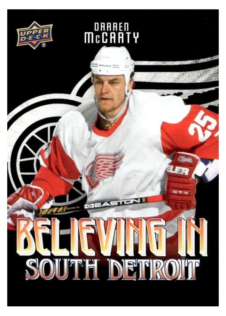 2025-26 Upper Deck Detroit Red Wings Centennial Believing in South Detroit Auto Darren McCarty #BSD-3 card