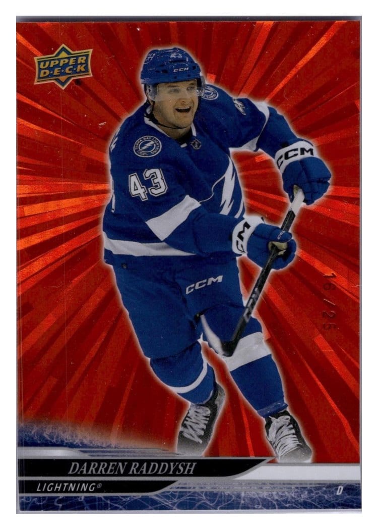 2024-25 Upper Deck Base Set Darren Raddysh Outburst Red #410 card
