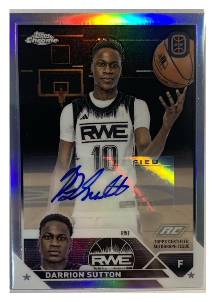 2023-24 Topps Chrome OTE Chrome Autographs Darrion Sutton #A-DS card