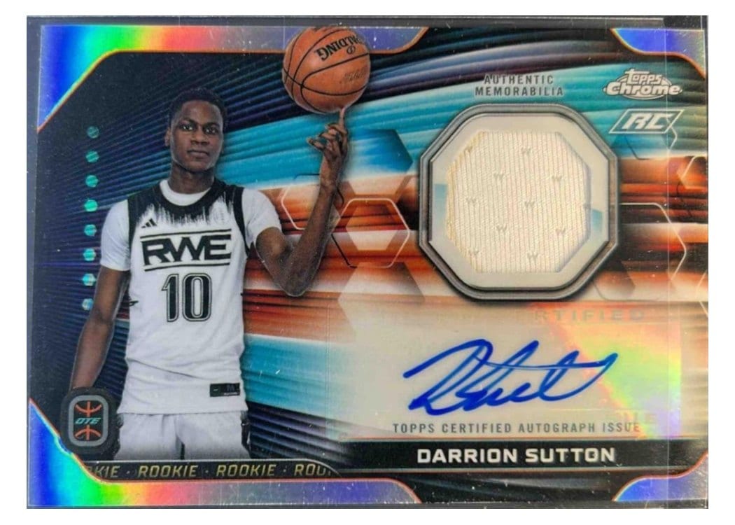 2023-24 Topps Chrome OTE Rookie Jersey Autographs Darrion Sutton #RJA-DS card