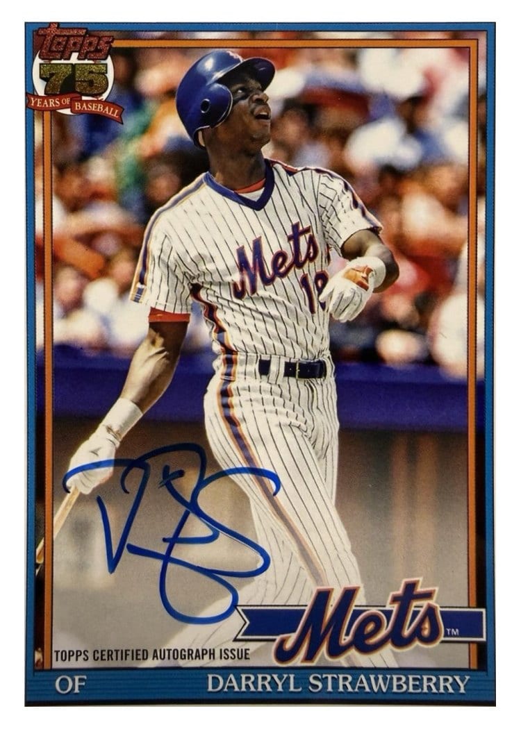 2026 Topps 1991 Topps Autographs Darryl Strawberry #91A-DST card
