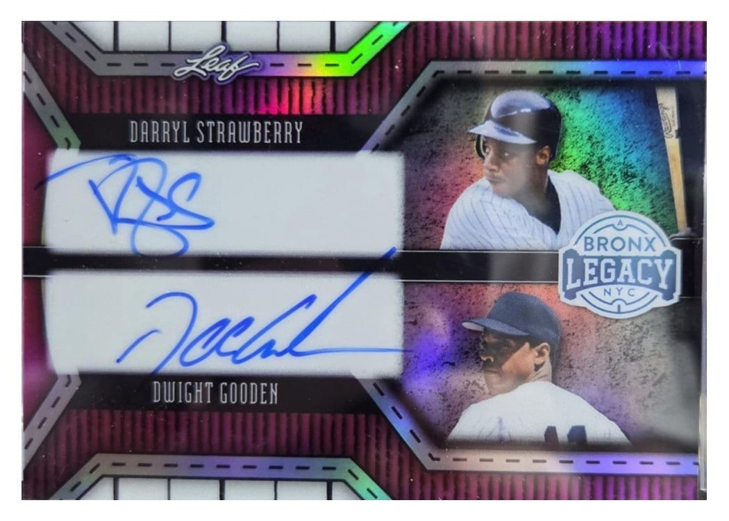 2025 Leaf Bronx Legacy Dual Autographs Darryl Strawberry / Dwight Gooden #DA-3 card