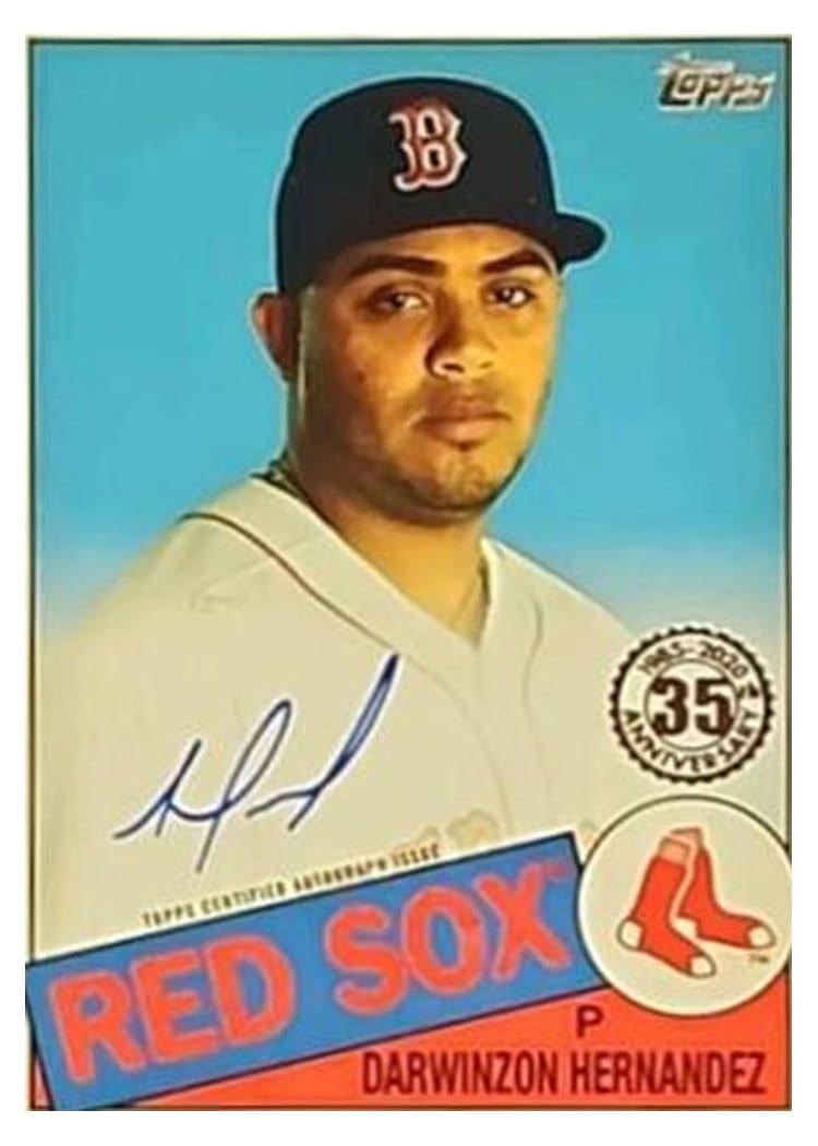 2020 Topps 1985 Topps Baseball Autographs Darwinzon Hernandez #85A-DHA card