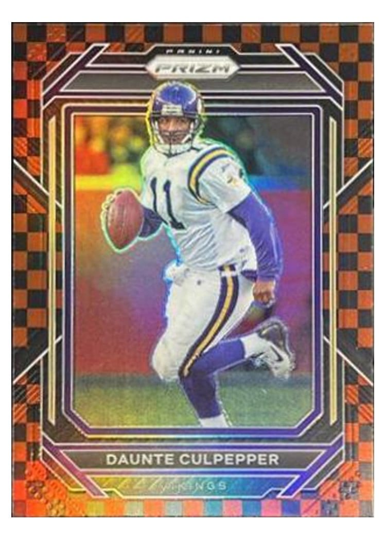 2022 Panini Prizm Base Set Daunte Culpepper Black Red Checker #195 card