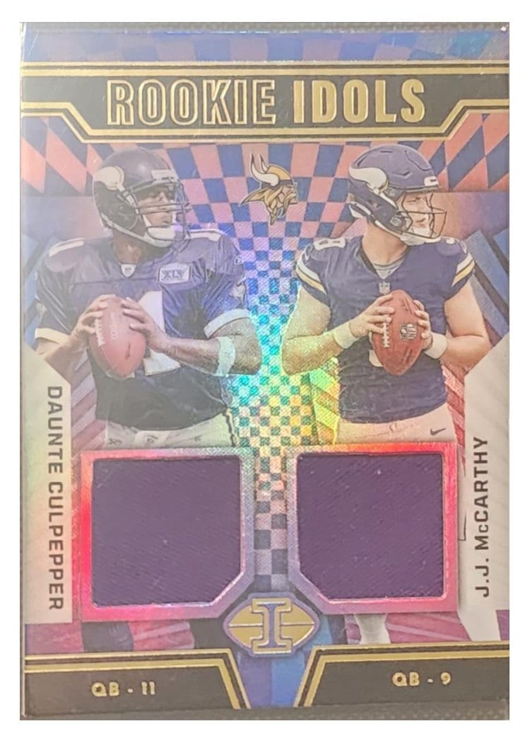 2024 Panini Illusions Rookie Idols Dual Memorabilia Daunte Culpepper/J.J. McCarthy #3 card