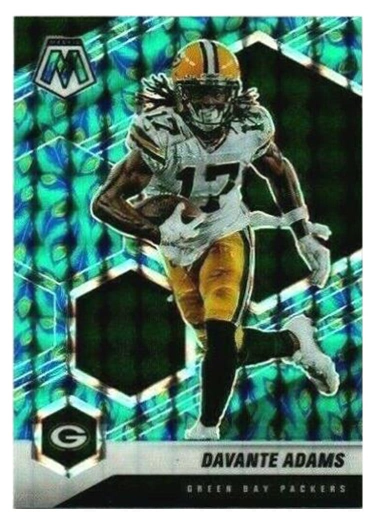 2021 Panini Mosaic Base Set Davante Adams Choice Peacock Mosaic #82 card