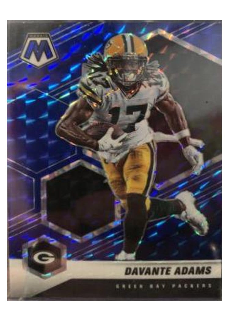 2021 Panini Mosaic Base Set Davante Adams No Huddle Blue Mosaic #82 card
