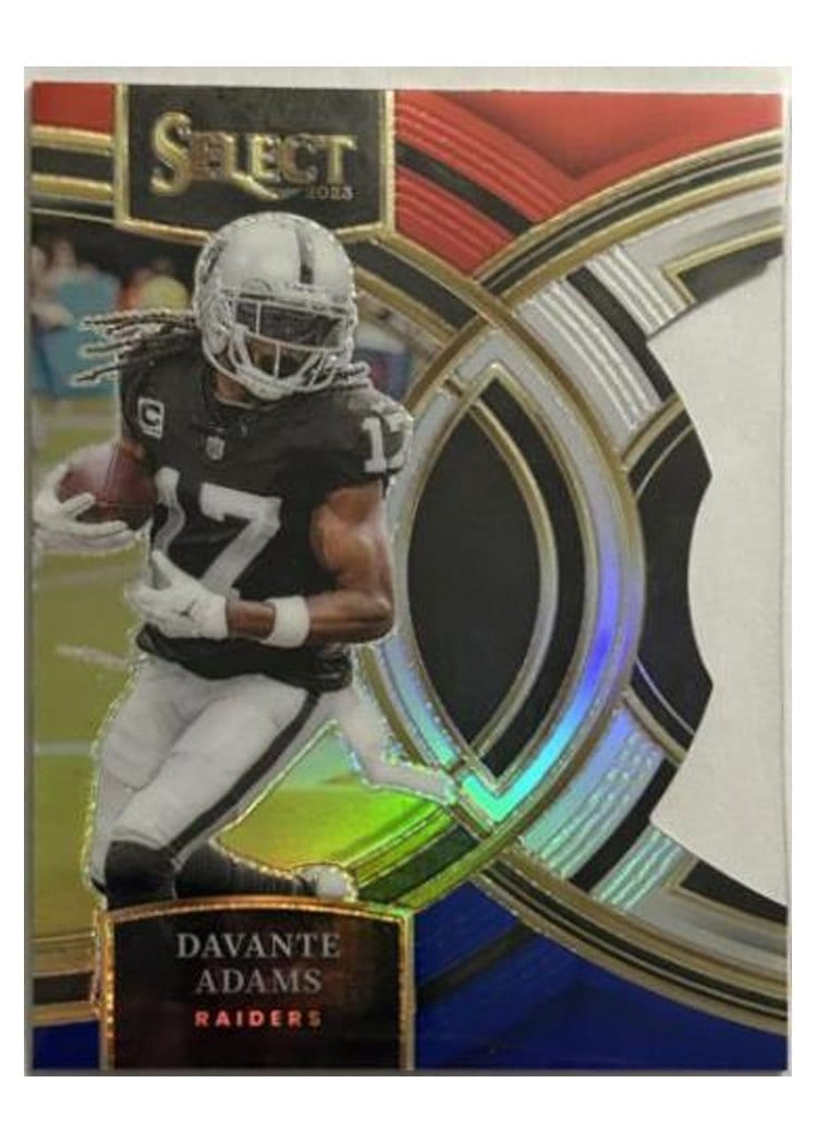 2023 Panini Select Base Set Davante Adams Red Blue Prizm Die-Cut #182 card