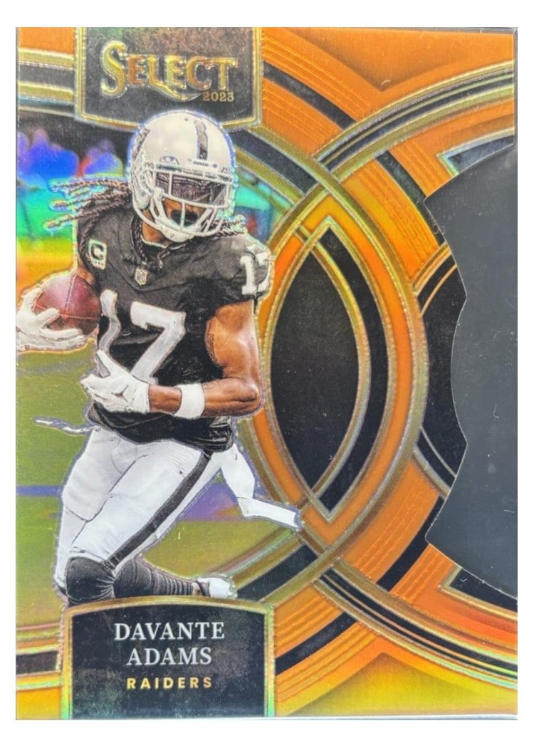 2023 Panini Select Base Set Davante Adams Orange Prizm Die-Cut #182 card