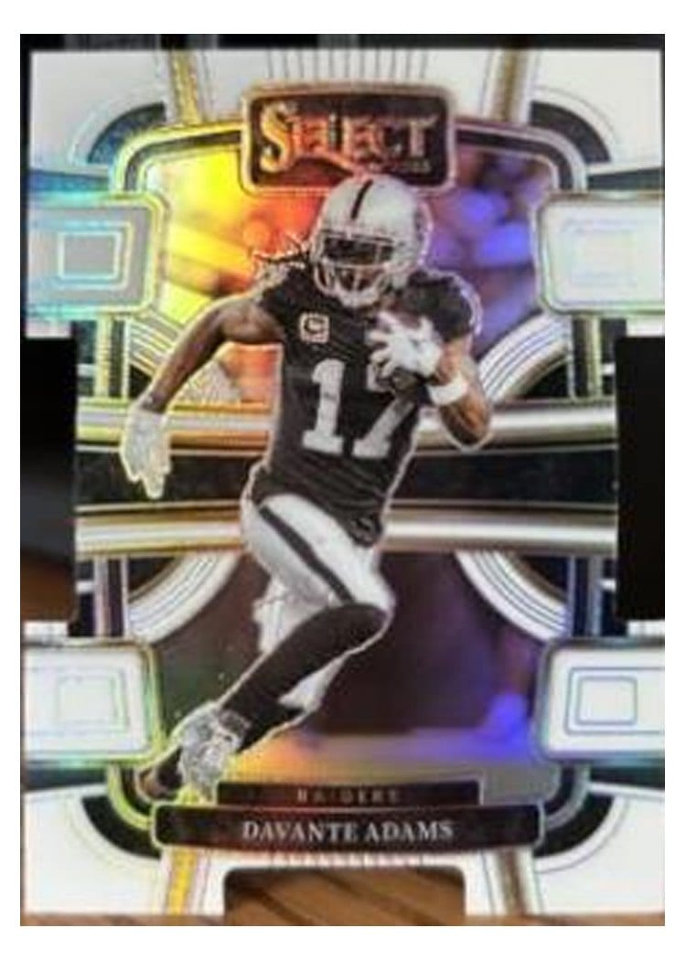 2023 Panini Select Base Set Davante Adams White Prizm Die-Cut #59 card