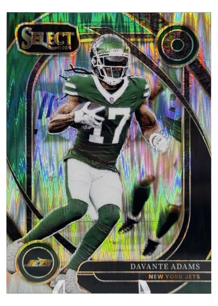 2024 Panini Select Base Set Davante Adams Black Green Prizm Shock #245 card