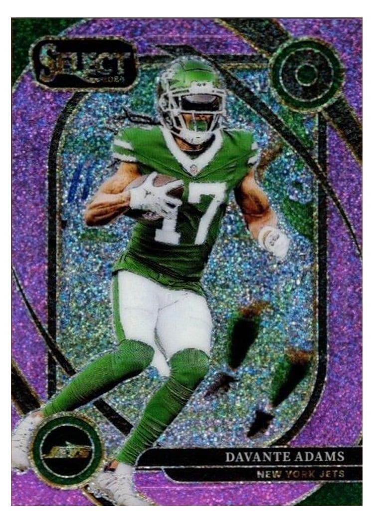 2024 Panini Select Base Set Davante Adams Pink Glitter Prizm #245 card