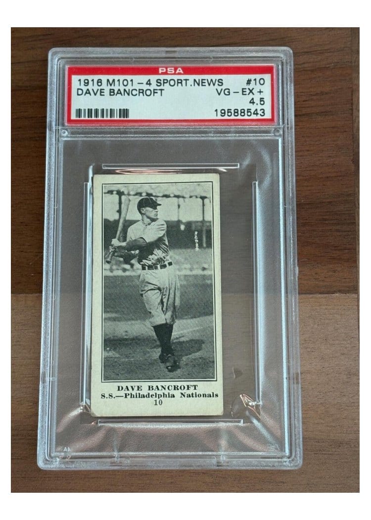 1916 M101 4 Sporting News Dave Bancroft #10 card
