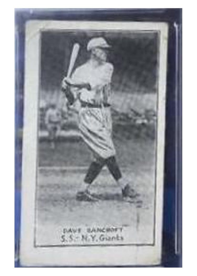 1921 E220 National Caramel Dave Bancroft card