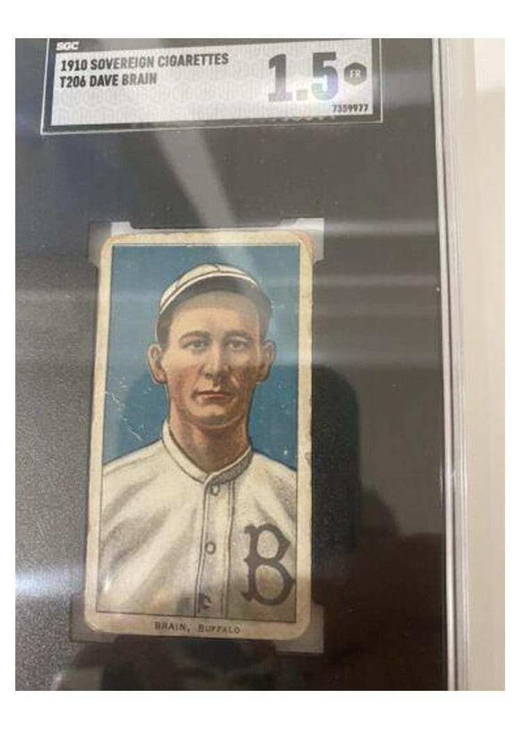 1909 T206 Sovereign 350 Dave Brain card