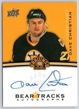 2023-24 Upper Deck Boston Bruins Centennial Bear Tracks Autographs Dave Christian #BT-DC card