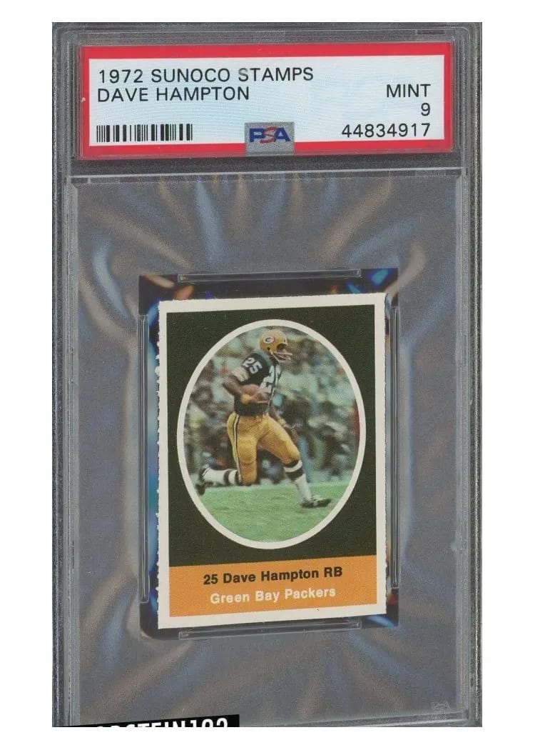 1972 Sunoco Stamps Dave Hampton card