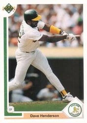 1991 Upper Deck Base Set Dave Henderson #108 card