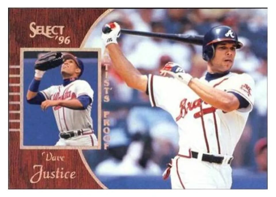 1996 Select Dave Justice #53 card
