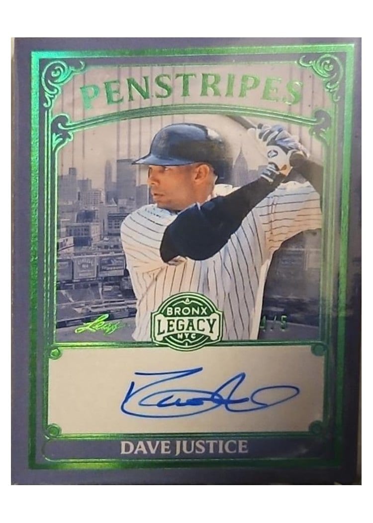 2025 Leaf Bronx Legacy Penstripes Dave Justice #P-DJ1 card