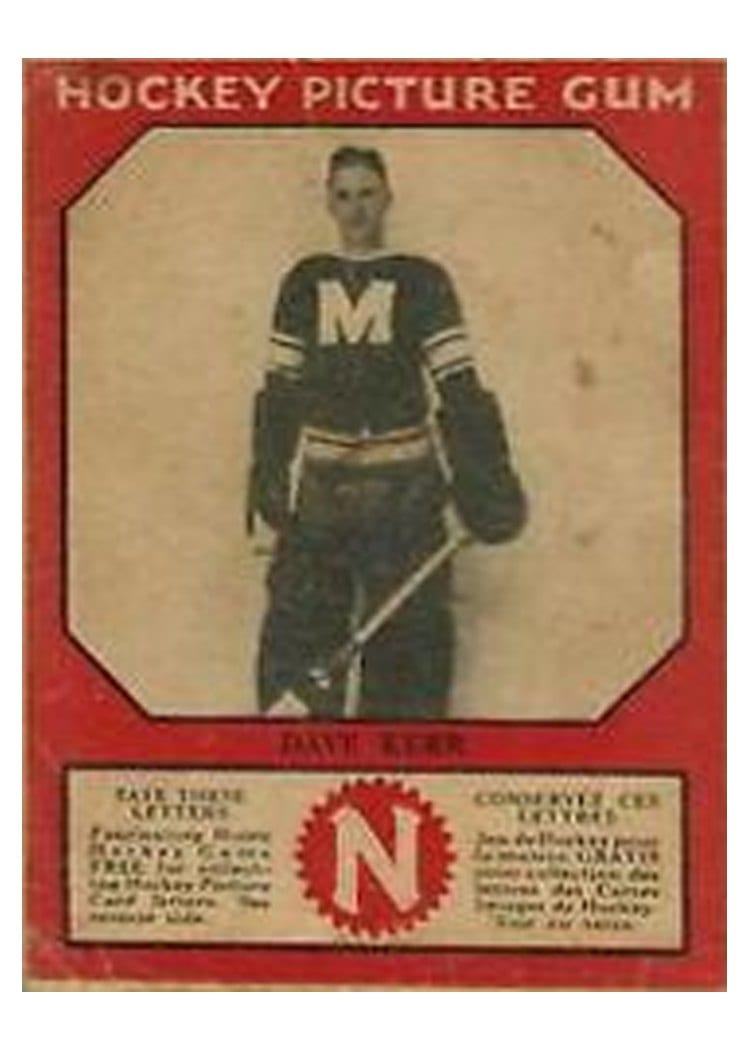 1933 V252 Canadian Gum Dave Kerr card