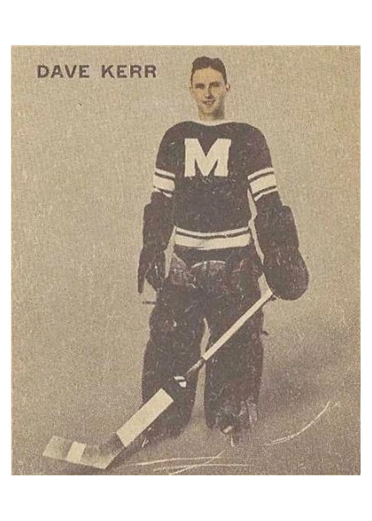 1933 World Wide Gum Ice Kings Dave Kerr #19 card