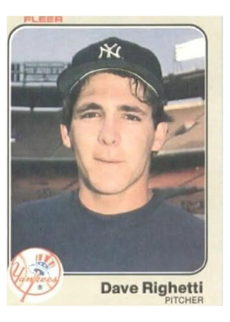 1983 Fleer Dave Righetti #395 card