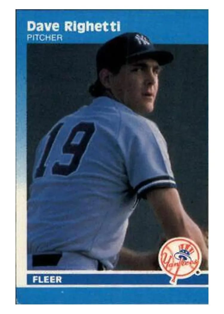 1987 Fleer Mini Dave Righetti #90 card
