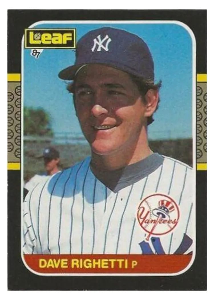 1987 Leaf Dave Righetti #53 card