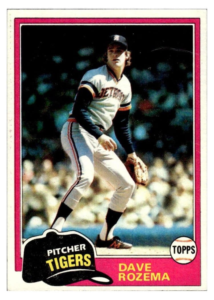 1981 Topps Dave Rozema #614 card
