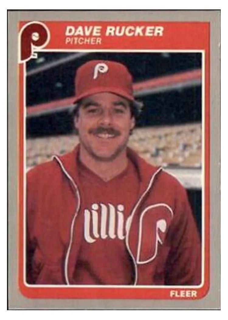 1985 Fleer Update Dave Rucker #U-92 card