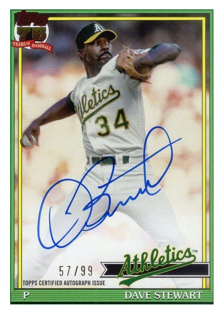 2026 Topps 1991 Topps Autographs Dave Stewart #91A-STE card