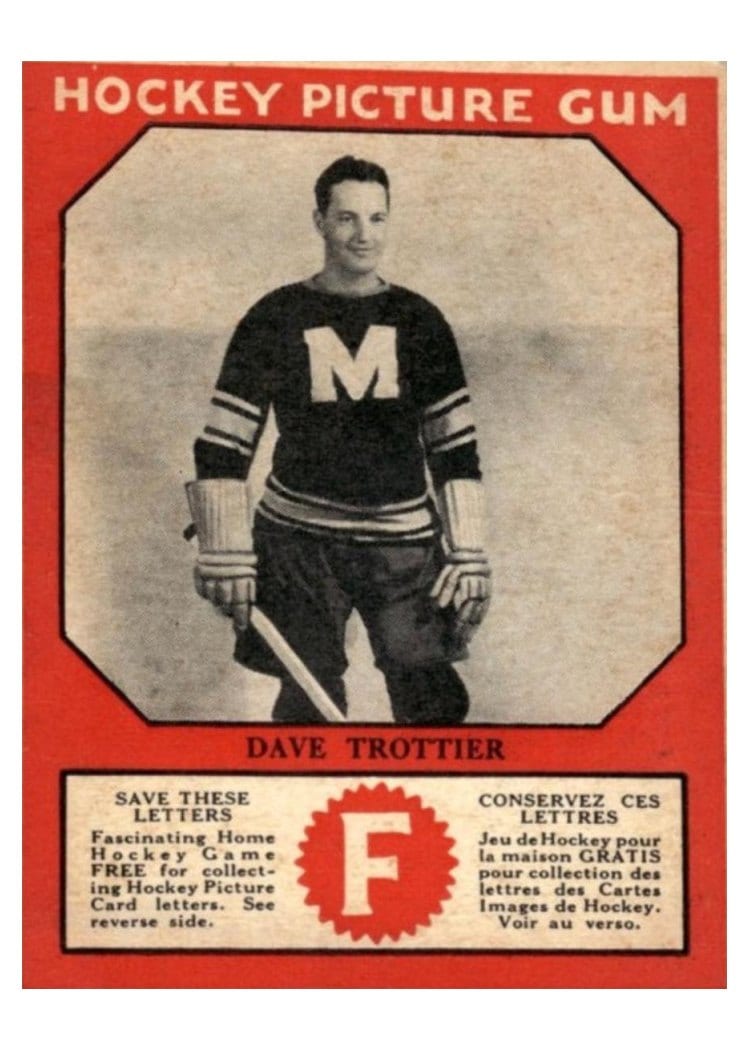 1933 V252 Canadian Gum Dave Trottier card