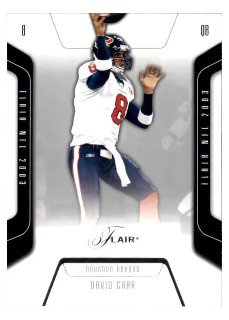 2003 Flair David Carr #8 card