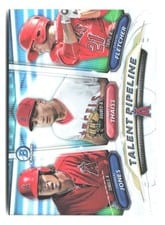 2018 Bowman Talent Pipeline Chrome David Fletcher, Matt Thaiss, Jahmai Jones #LAA card