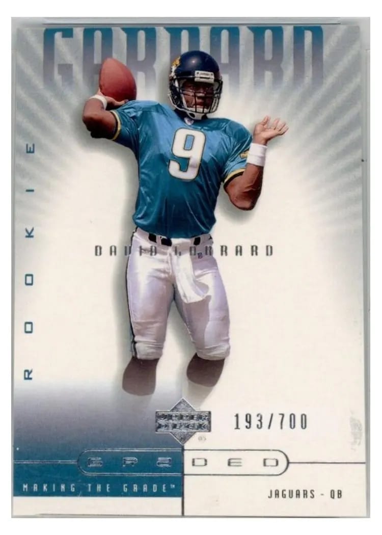 2002 Upper Deck Graded David Garrard Making the Grade RC Lev.1 #103 card