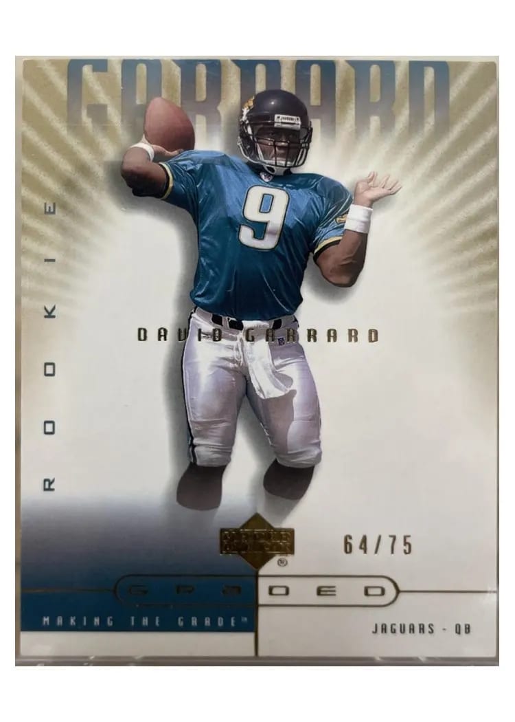 2002 Upper Deck Graded David Garrard Making the Grade RC Gold #103 card