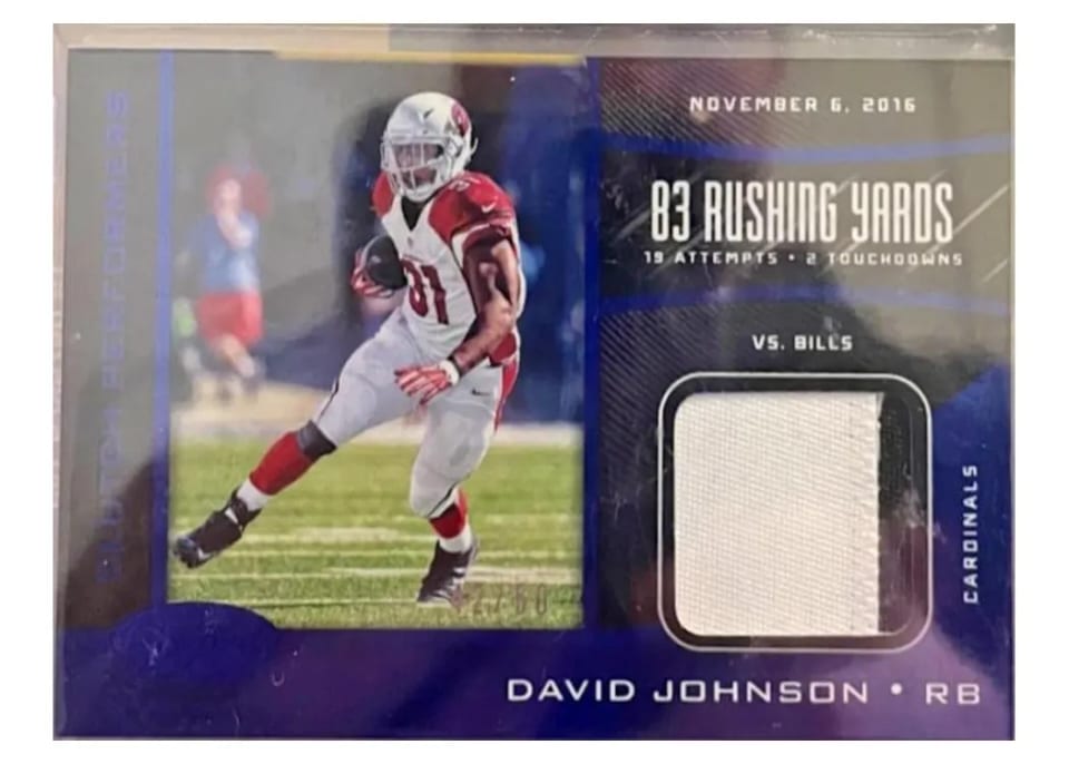 2017 Panini Certified David Johnson Mirror Blue #63 card