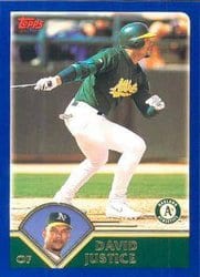 2003 Topps Base Set David Justice #154 card