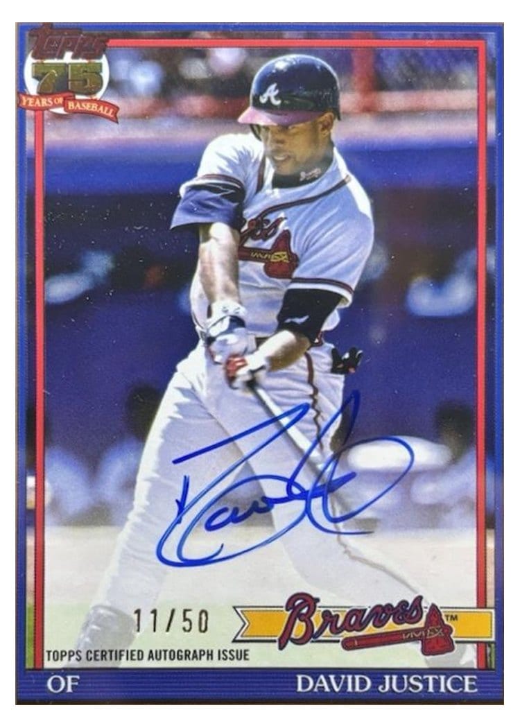 2026 Topps 1991 Topps Autographs David Justice #91A-JUS card