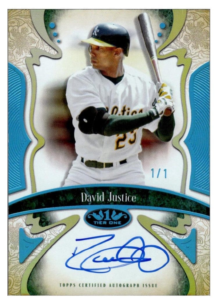 2026 Topps Tier One Connoisseurs David Justice #CA-DJ card