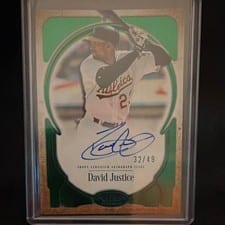 2026 Topps Tier One Prime Performers Autographs David Justice #PPA-DJ card