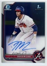 2022 Bowman Draft Chrome Autographs David McCabe #CDA-DM card