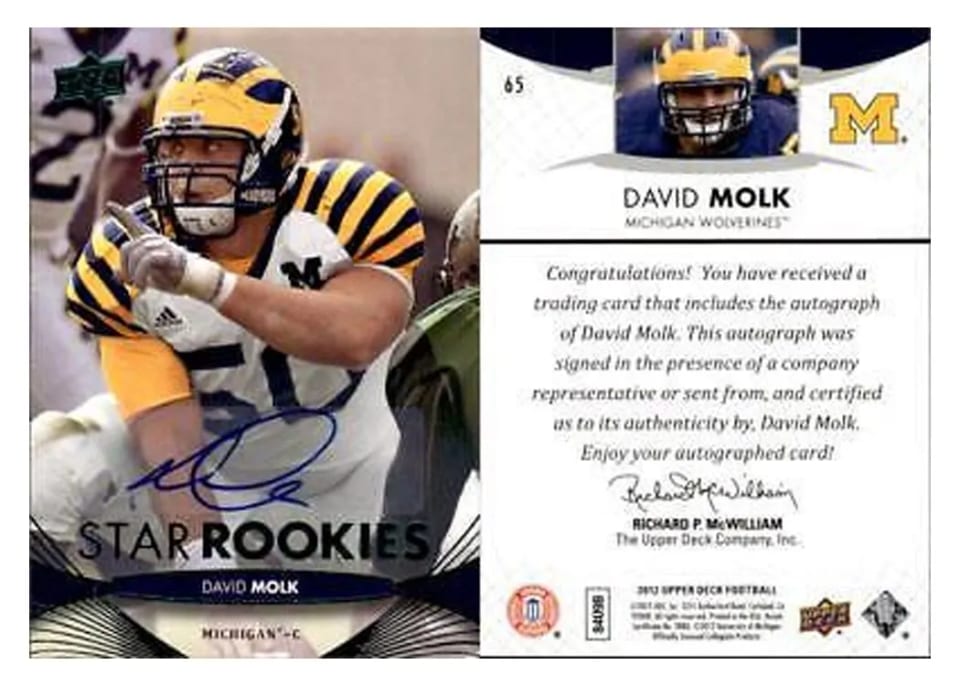 2012 Upper Deck David Molk #65 card