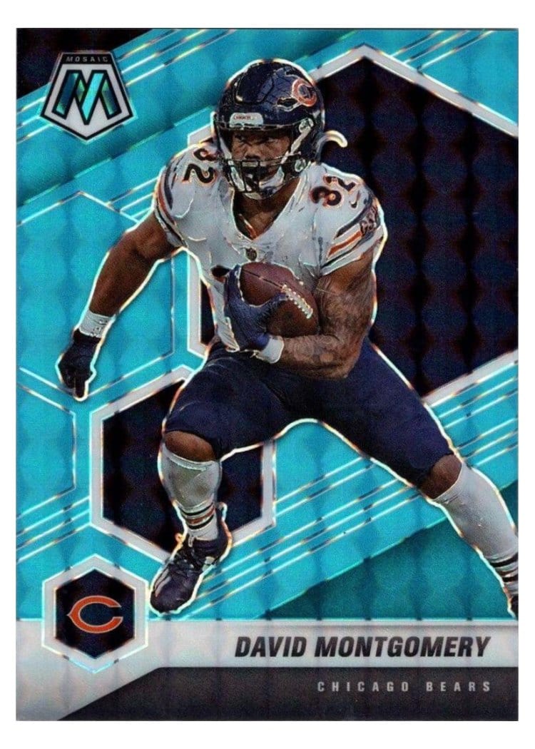 2021 Panini Mosaic Base Set David Montgomery Blue Fluorescent #43 card